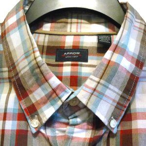 Arrow SS XL Brown Red Tan Aqua White..